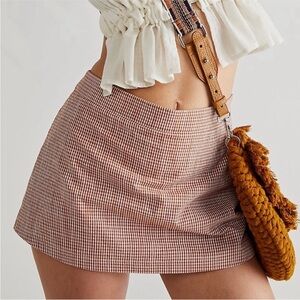 Gingham free people mini skort